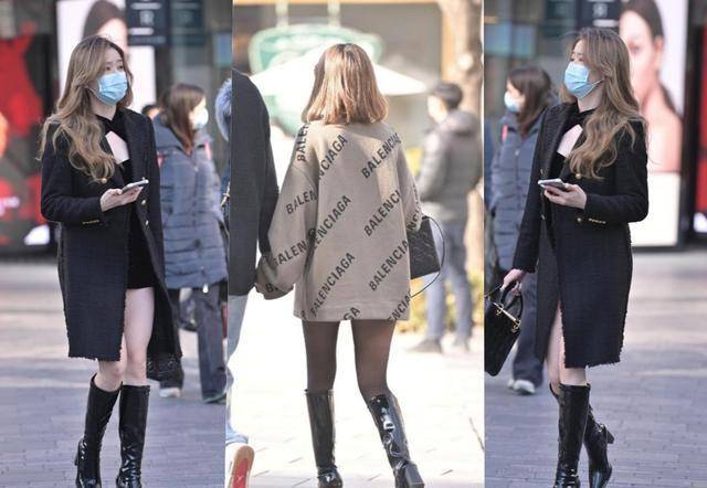 原创初春又火了一种穿法叫靴子大衣优雅时尚照着穿就对了