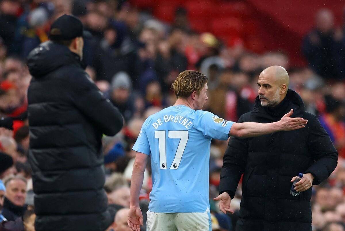 曼城在安菲尔德陷入困境瓜迪奥拉换下德布劳内是不是正确