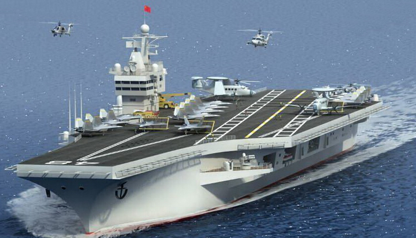 中国最新的浮岛式航母图片