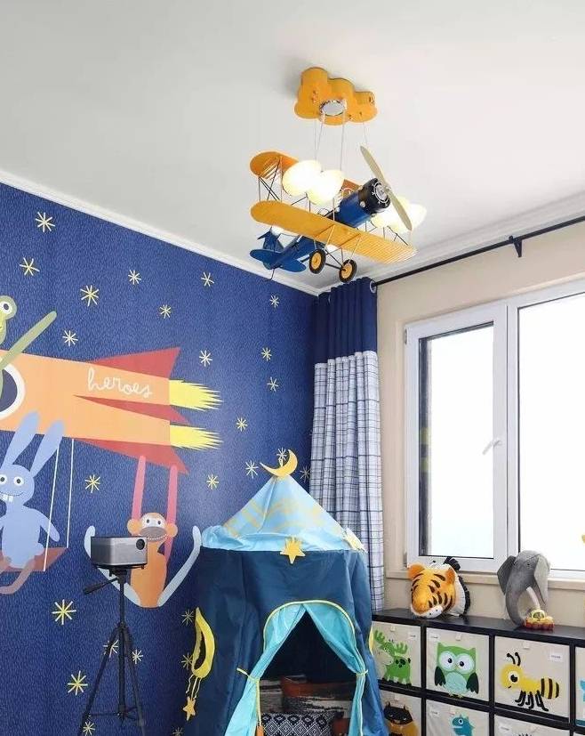 装修案例丨110㎡北欧混搭3室2厅,阳台吊椅设计休闲惬意~_空间_蓝色