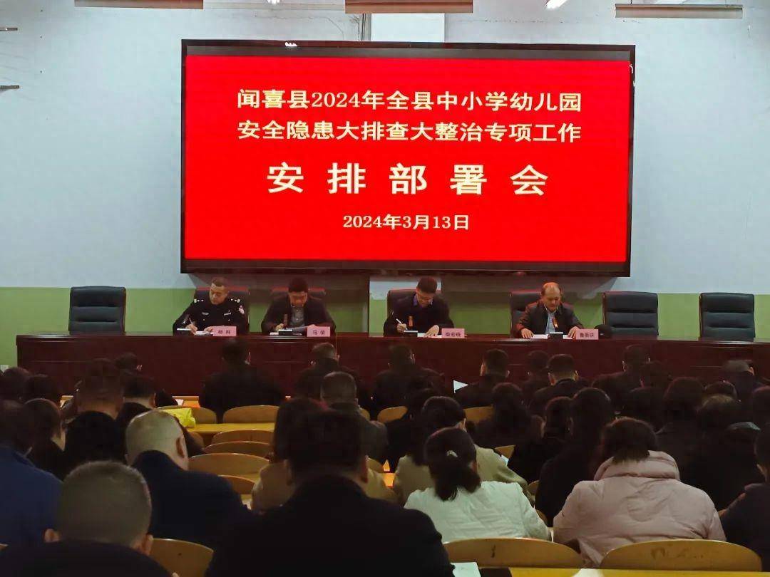 3月13日,县教育局,县公安局联合召开2024年全县中小学幼儿园安全隐患