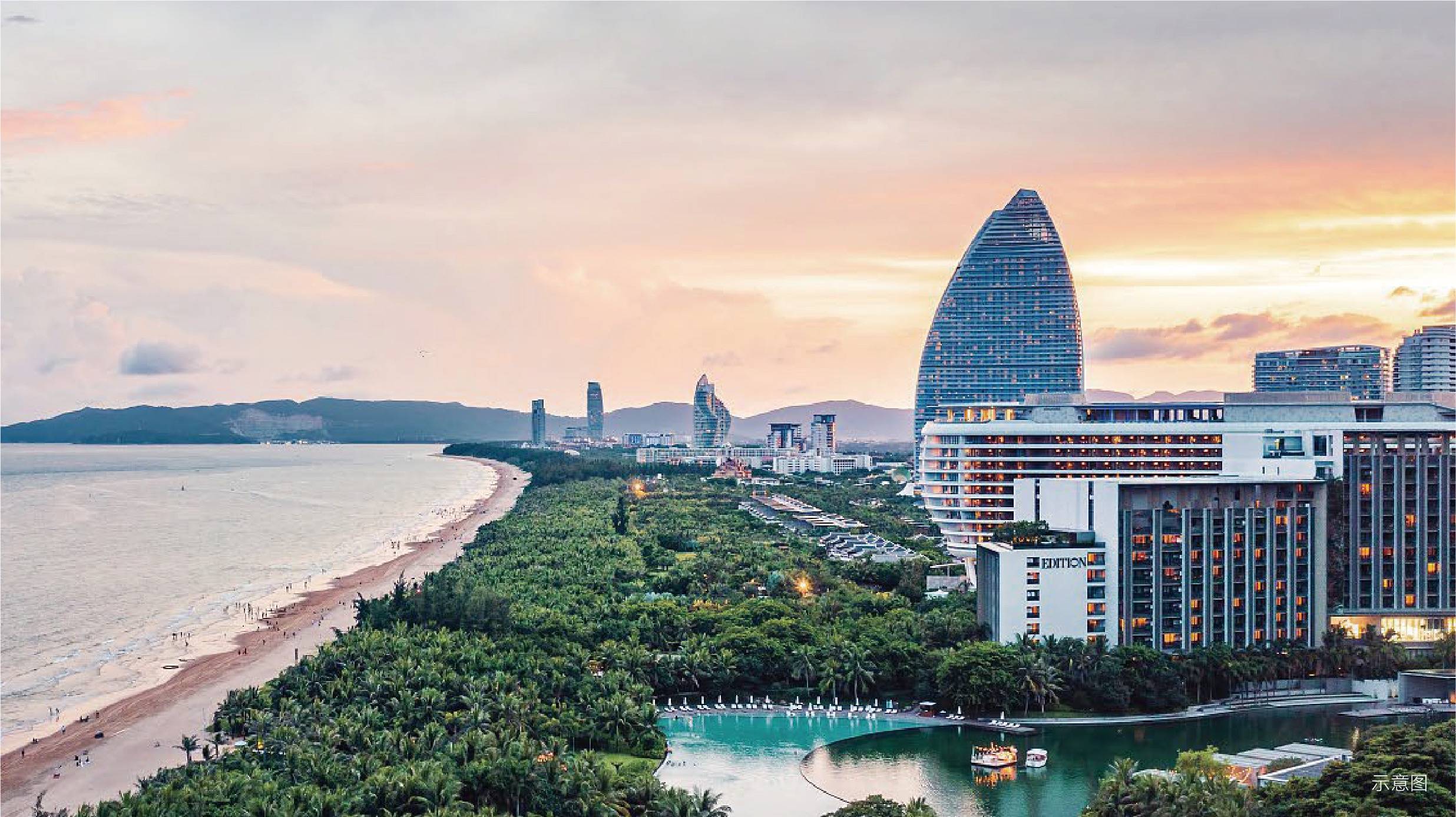 距凤凰机场约27km◎距环岛高铁亚龙湾站约7km◎距g98环岛高速林旺