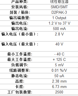 317mabdtrkg线性稳压器中文资料规格书pdf数据手册引脚图图片价格参数
