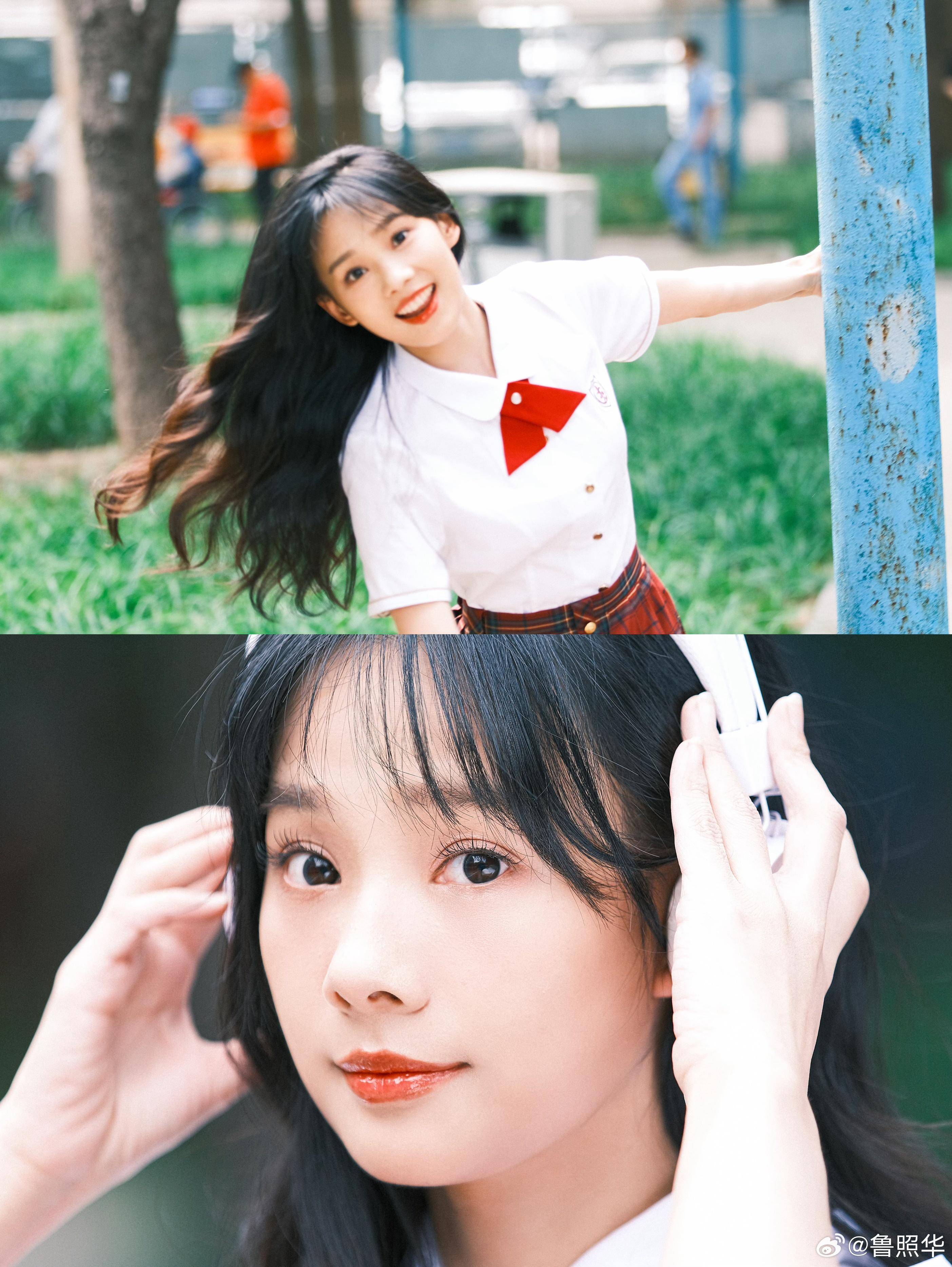 演员鲁照华青春写真,校园女神气场全开!