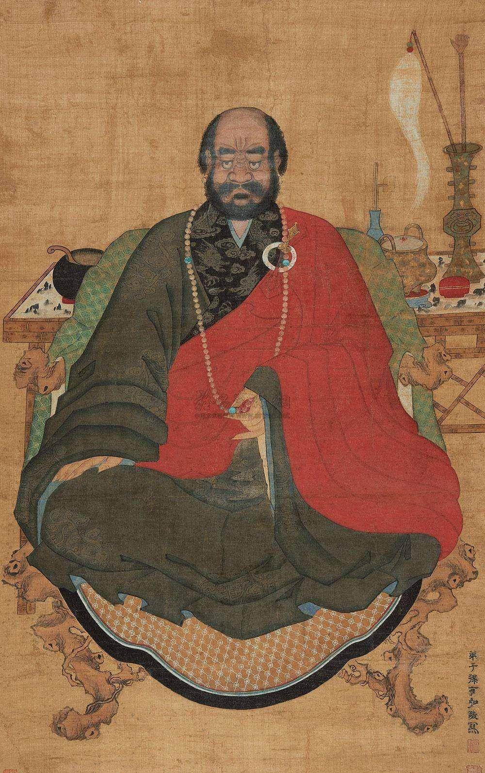 当时中国的君王是梁武帝,达摩为了传播佛教,就来给梁武帝传播佛法,就