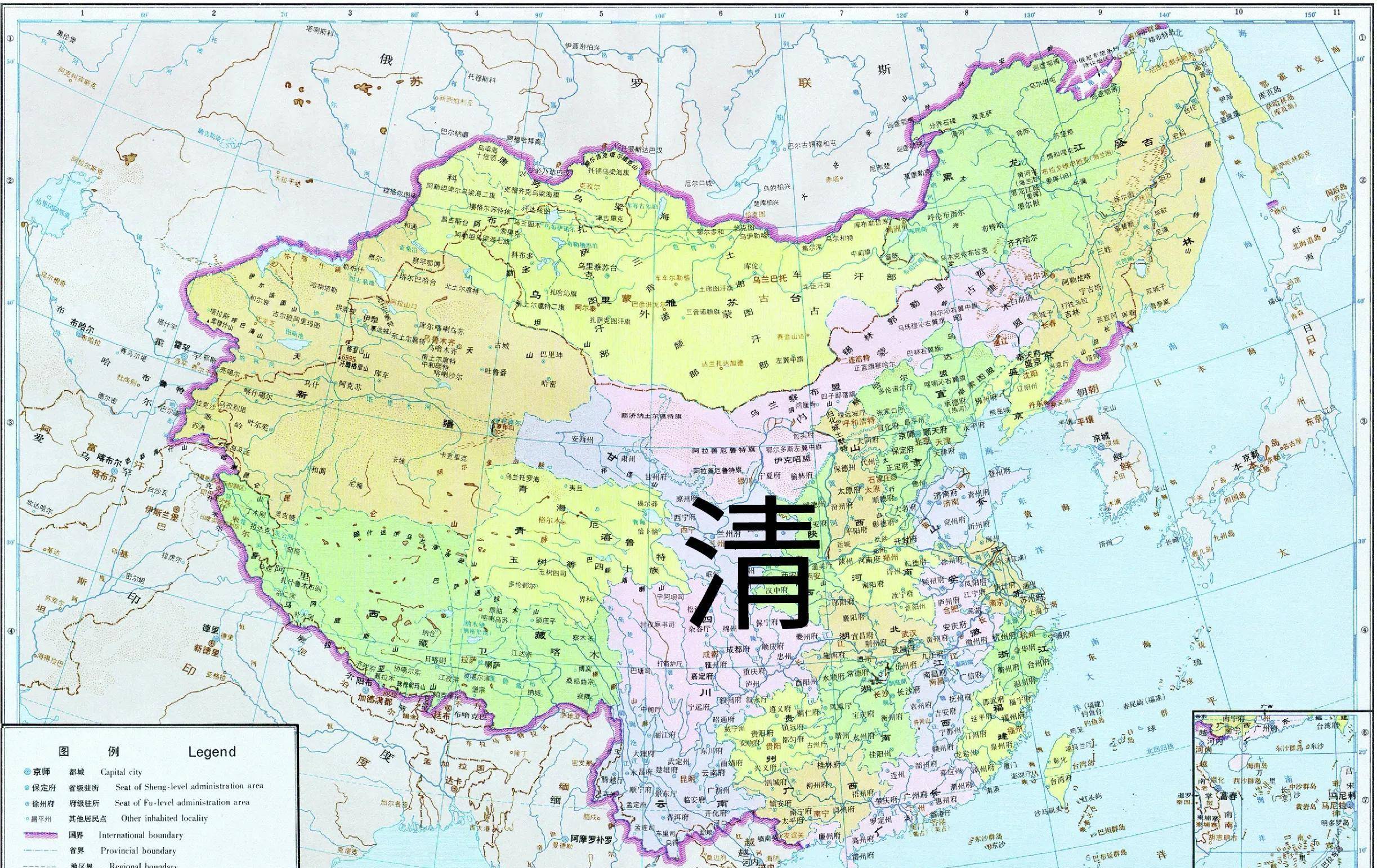 中国历史上领土面积超过一千万平方公里的三个王朝