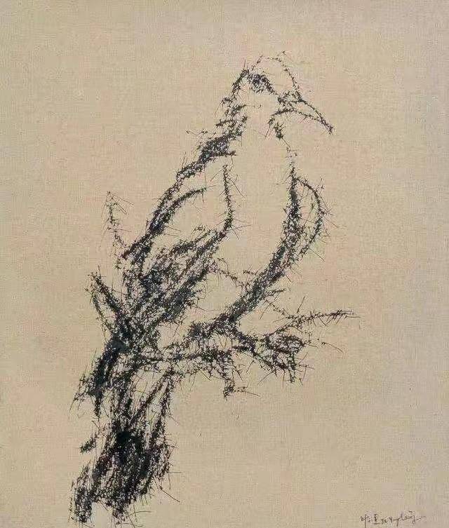 《鸟》画作登上热搜后,网友戏称叶永青的画作"