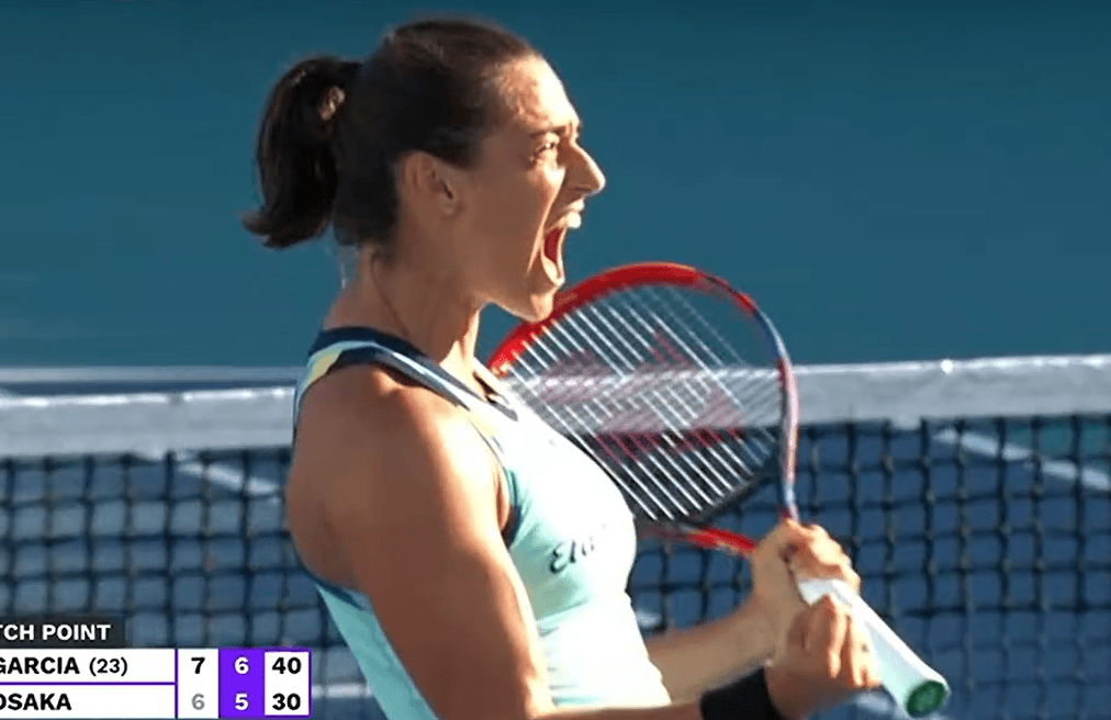 赛后的加西亚激动握拳怒吼,再见了,大坂直美.