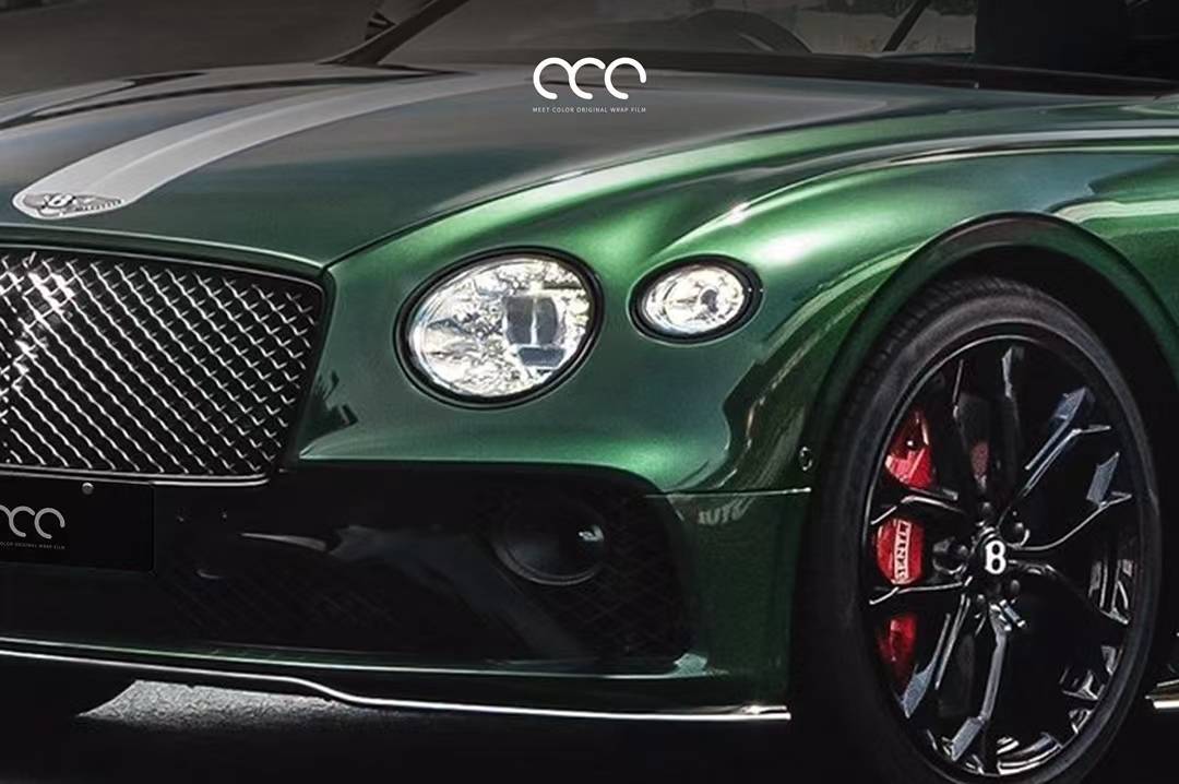 宾利欧陆漫彩英伦绿改色膜满满时尚元气