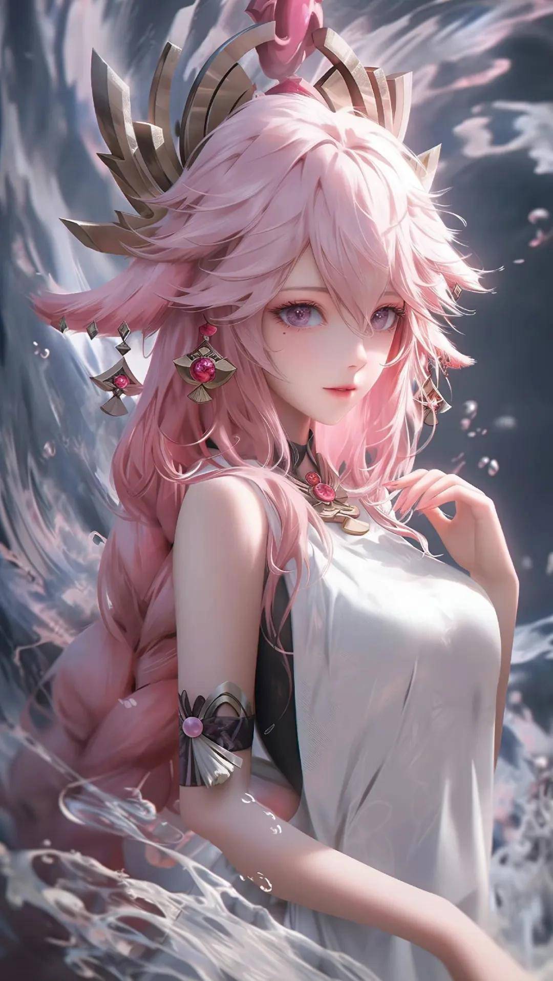 ai智能绘画二次元粉丝系美女