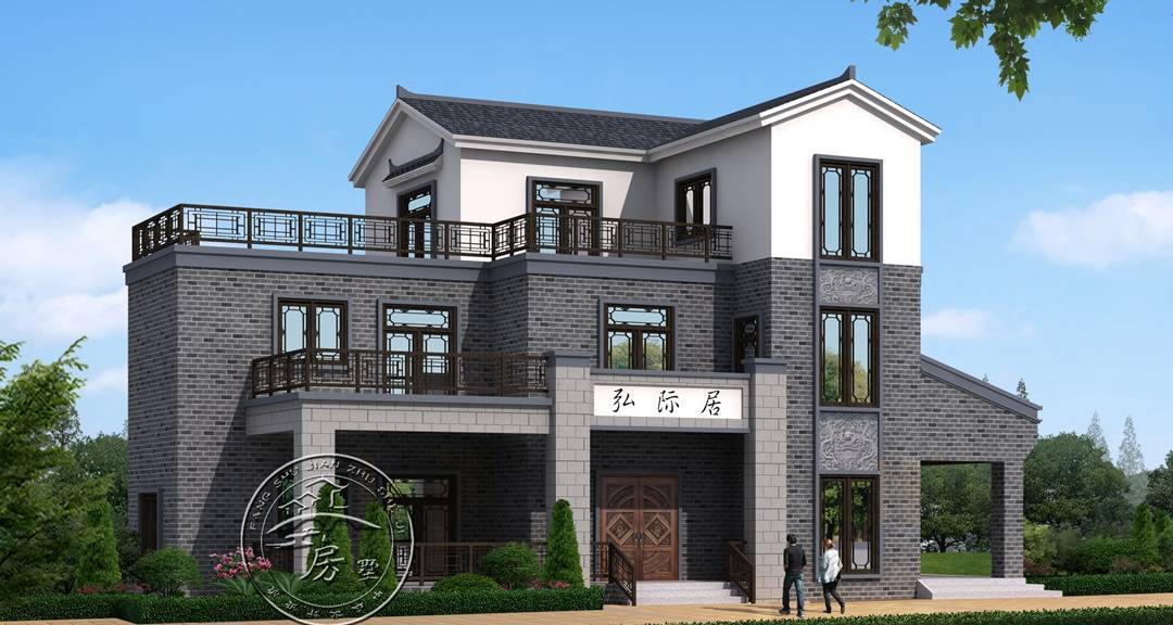 原创别墅设计三层新中式别墅好似画中画美得这般清雅脱俗