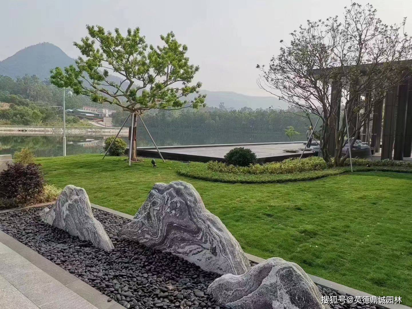 富有各种花纹的泰山石原石,鱼池假山,围边驳岸景石_庭院_石材_造景