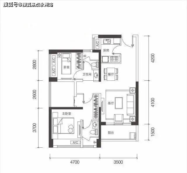 深圳罗湖翠园华府88107㎡户型图鉴赏