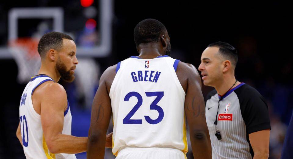 原创nba常规赛勇士力克魔术两连胜库里1710关键5分追梦开场被驱逐