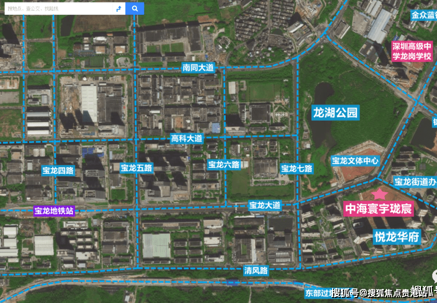 8万㎡),龙湖公园(25万㎡),项目东侧紧挨宝龙街道办,西侧是宝龙科技城