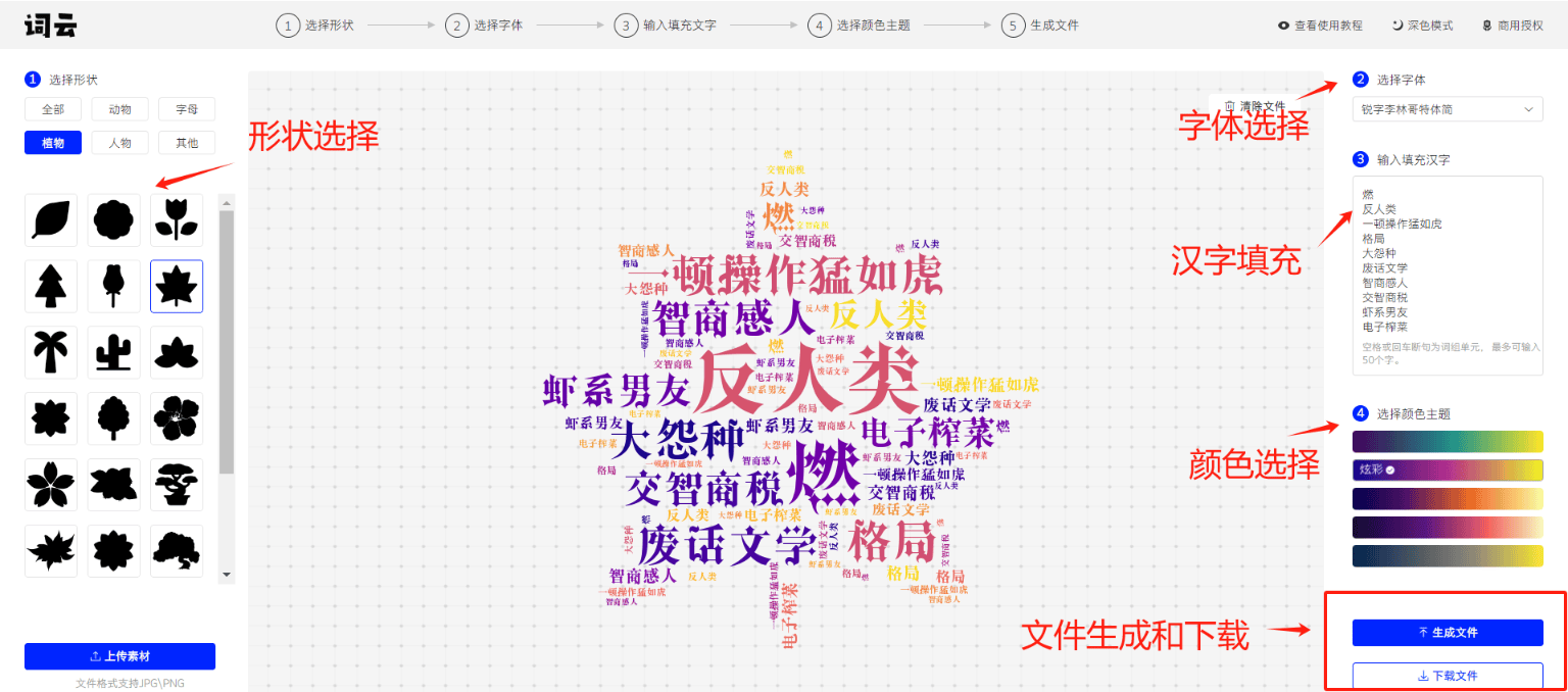 免费词云图在线生成网站,实用工具让你轻松生成词云!