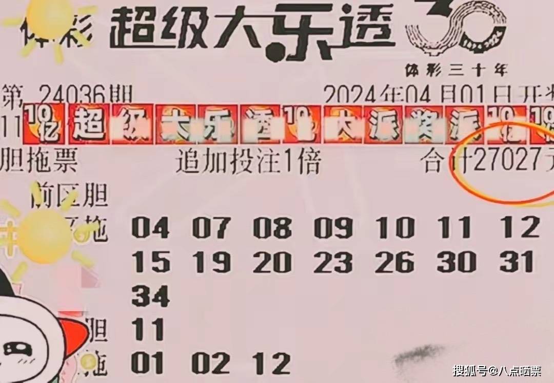 原创11组万元复式来势汹涌大乐透24036期最新晒票仅供欣赏