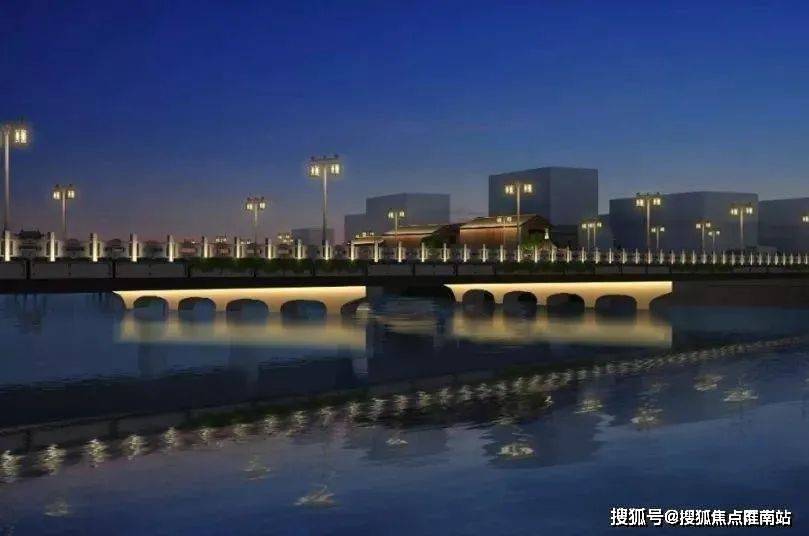 八千米碧水,一线绿轴景观,临天桥,金日廊桥,银月廊桥,三桥投影秀,水秀