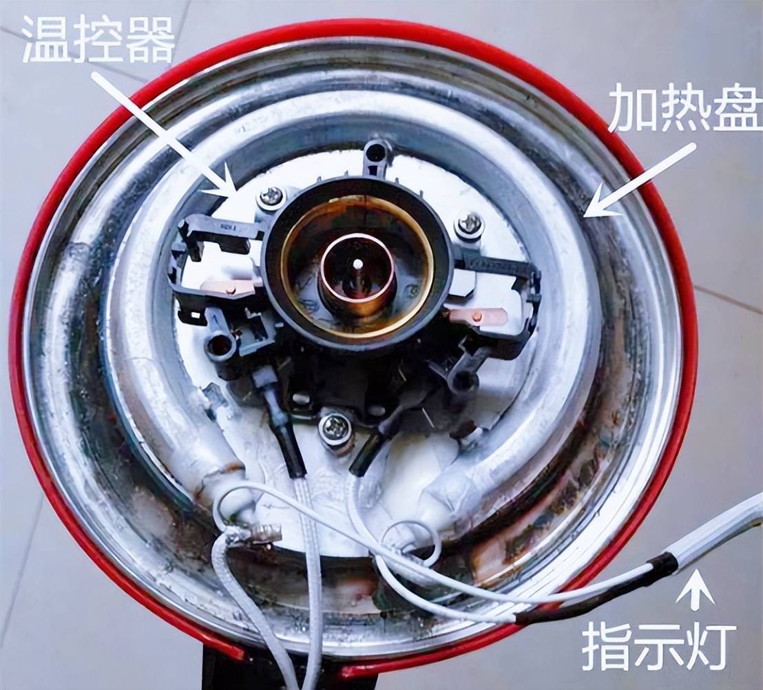 其工作原理为:通过底部安装的加热元件来对水壶底部进行供热