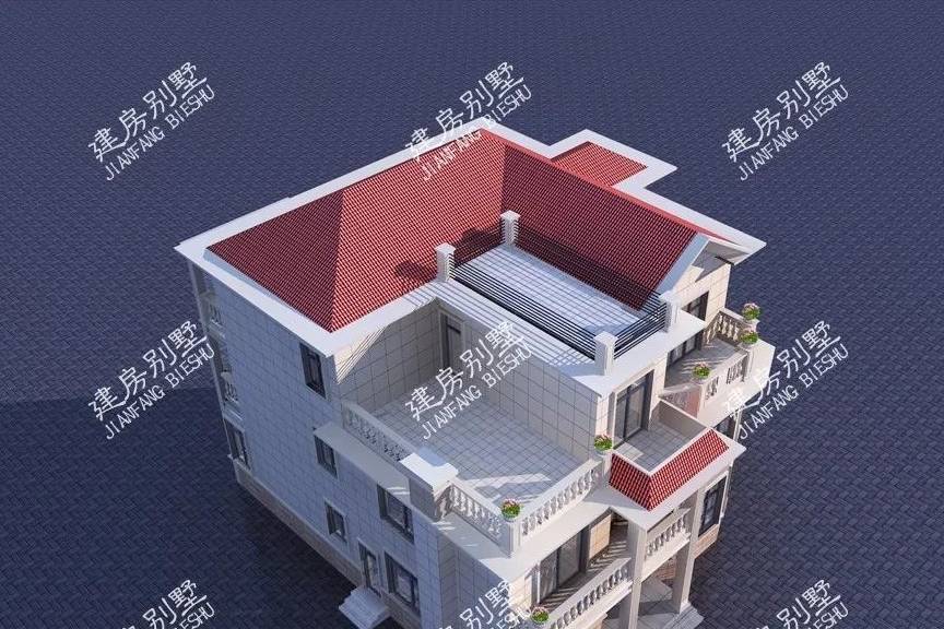 屋顶设计:坡屋顶设计是农村自建房屋顶设计中的一种主流导向,但是结合