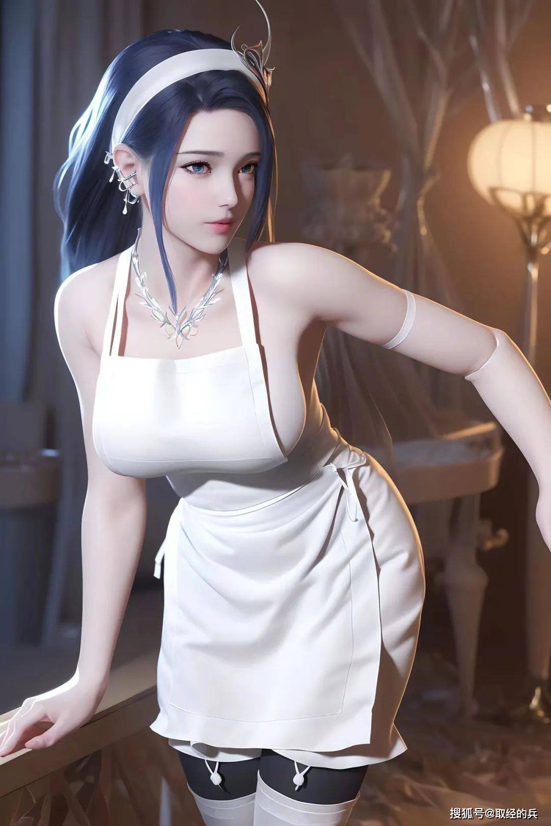 旺仔良母阿银经也不住吊带露背女仆装的诱惑