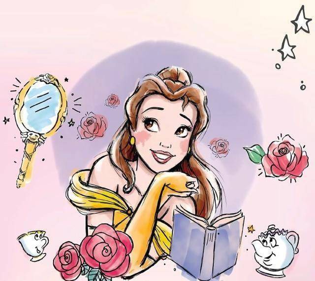 彩绘版本的迪士尼公主,木兰花枝招展,爱丽儿翘起尾巴_乐佩_仙蒂_头发