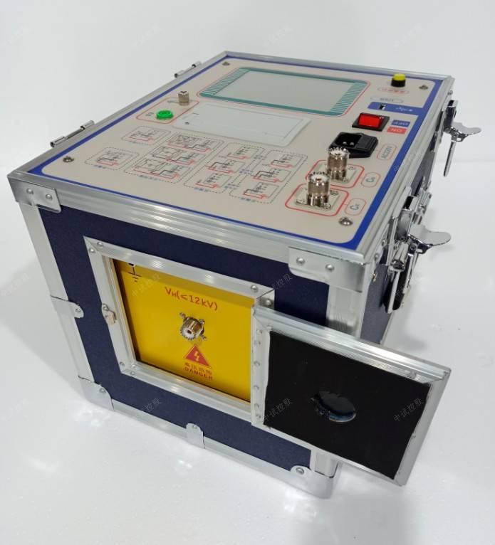 输入插座6,cx试品输入插座7,触摸显示屏8,接地接线柱9,es自激输出10