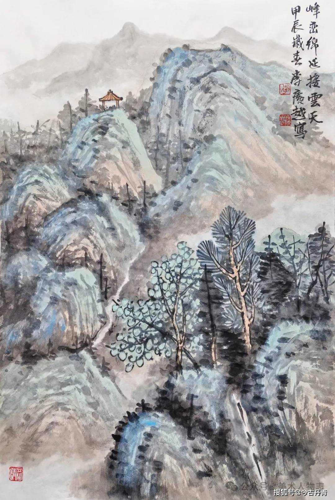 中国美术人物志签约画家一一李广越作品赏析(6)_山水画_安徽省_艺术
