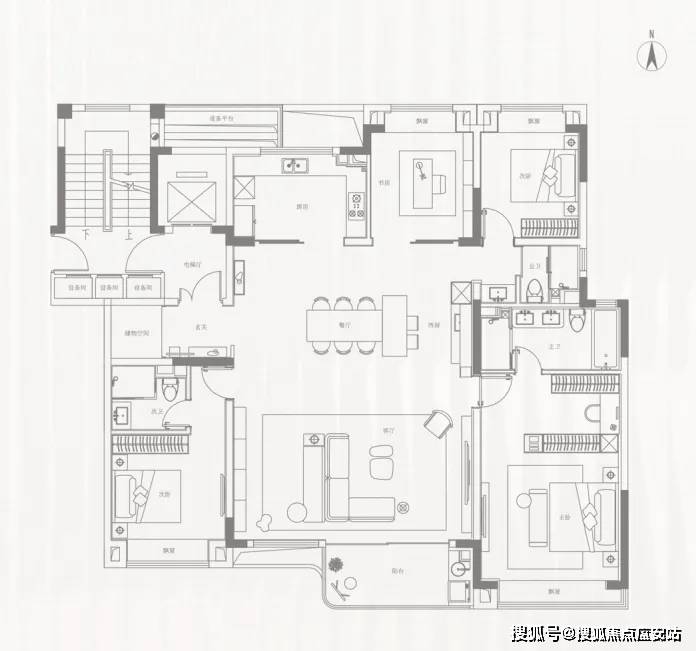 得房率大致在70-78%,折合下来,基本就等于这套户型的厅那么大