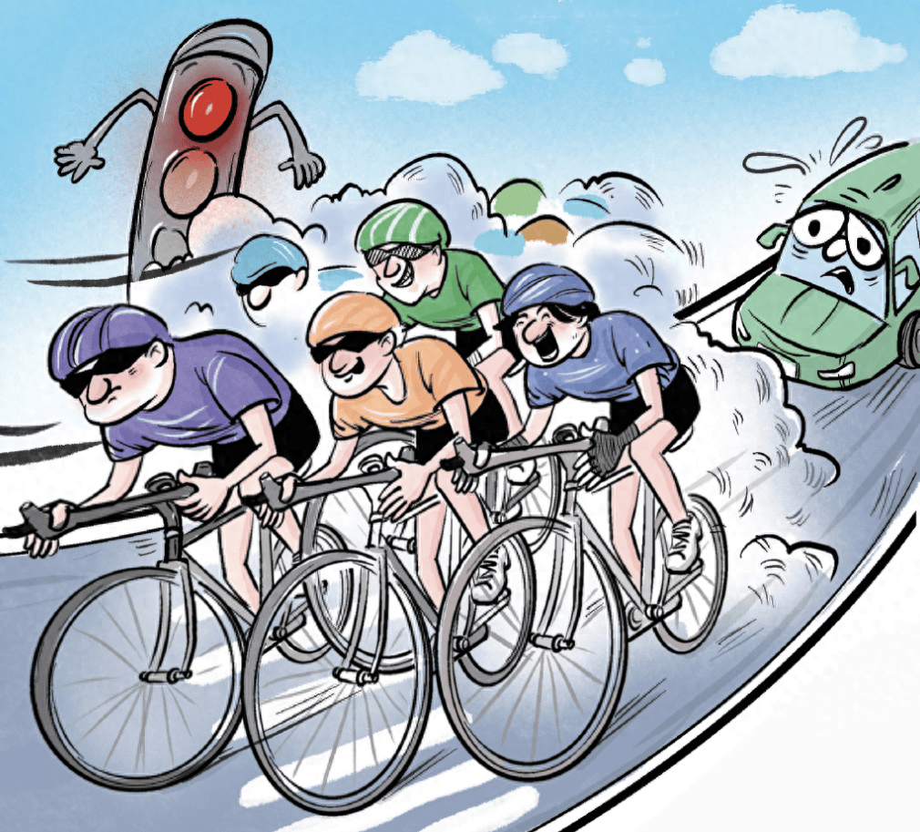 闯红灯,追逐竞速,侵占机动车道……"暴骑"健身横冲直撞该管了