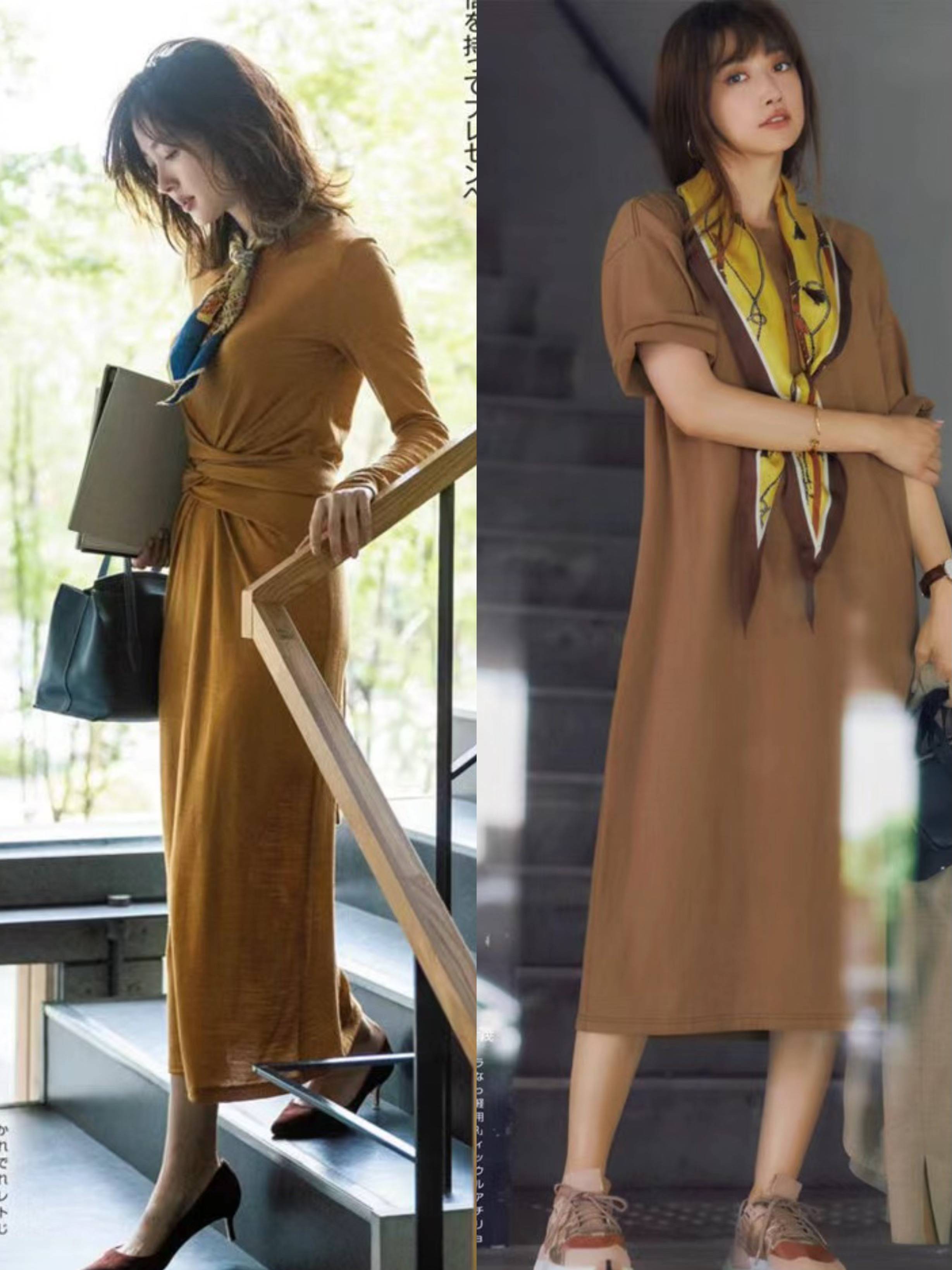 被50 阿姨惊艳到了,颈系丝巾,裙及脚踝,优雅大方,还很显贵!