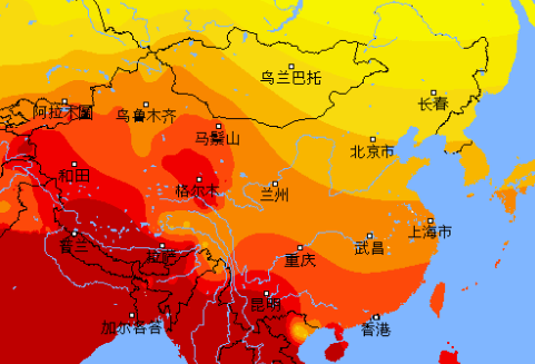 中国光气候分区图图片