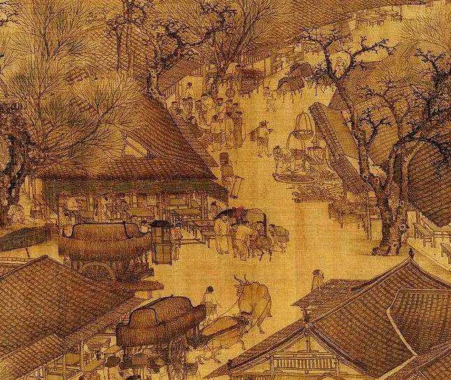 将清明上河图放大50倍后,发现一尴尬细节,树下睡觉的男子在干嘛