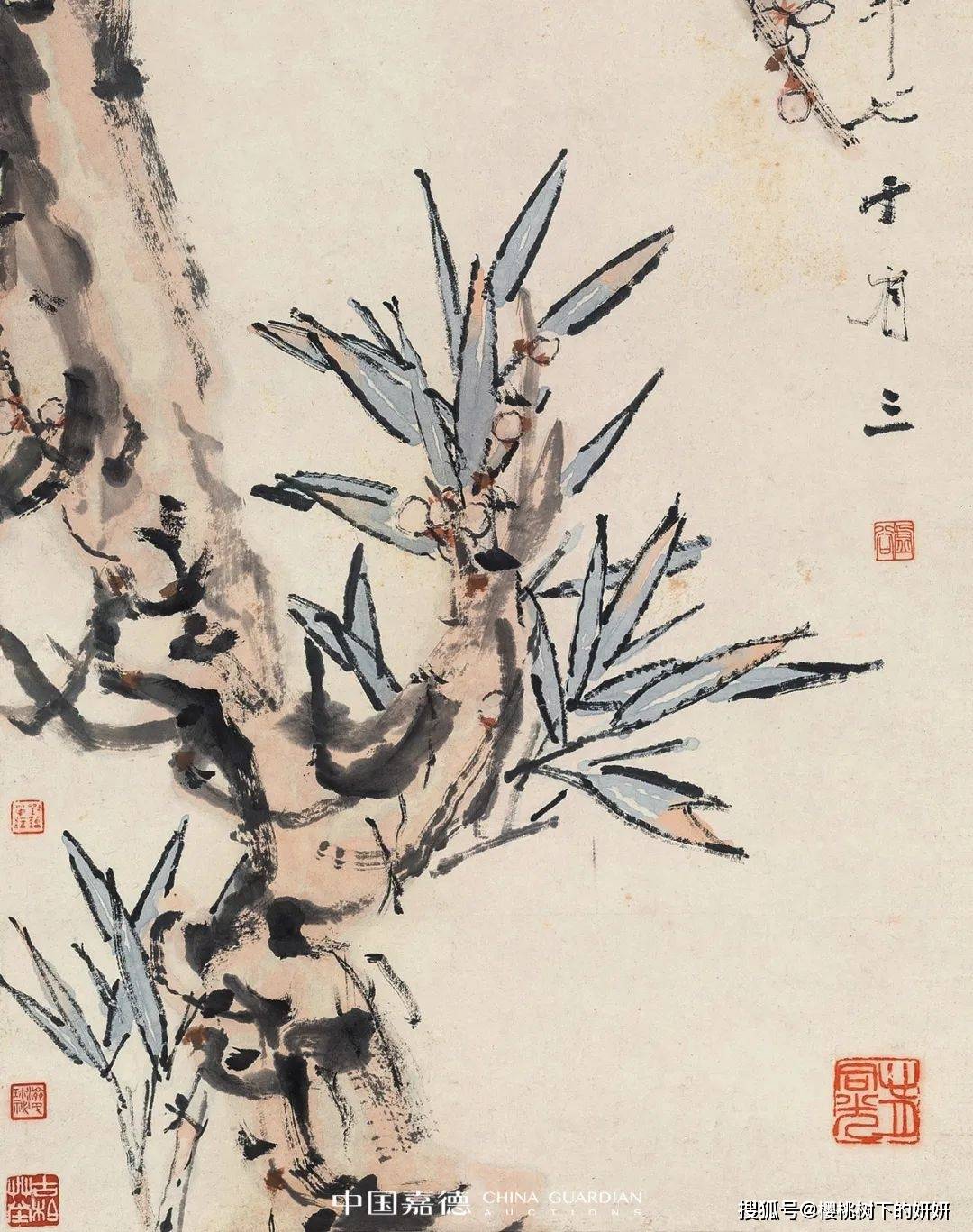 中国嘉德2024春拍:领异标新 金石重彩——晚清花鸟人物画精粹_虚谷