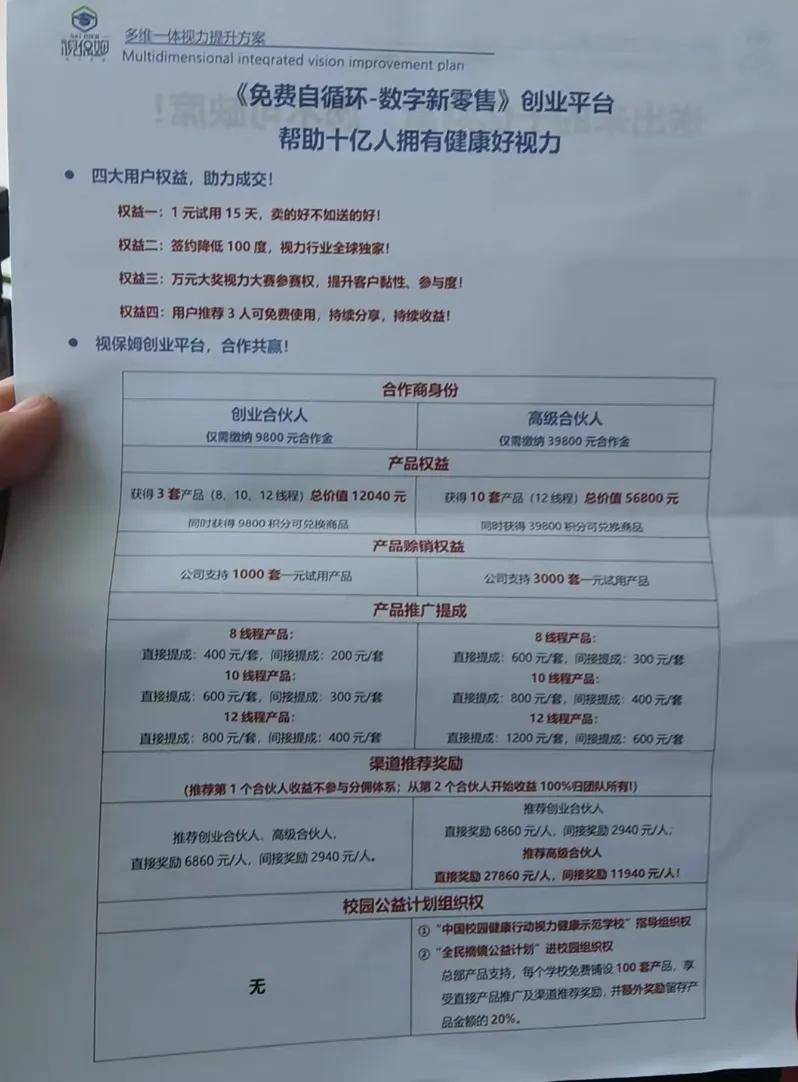 潍坊视保姆宣称100%治愈近视,违规宣传并疑涉传销