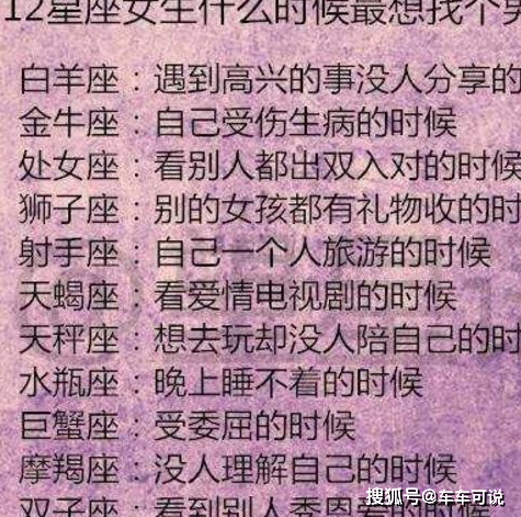 12星座给人的整体感觉