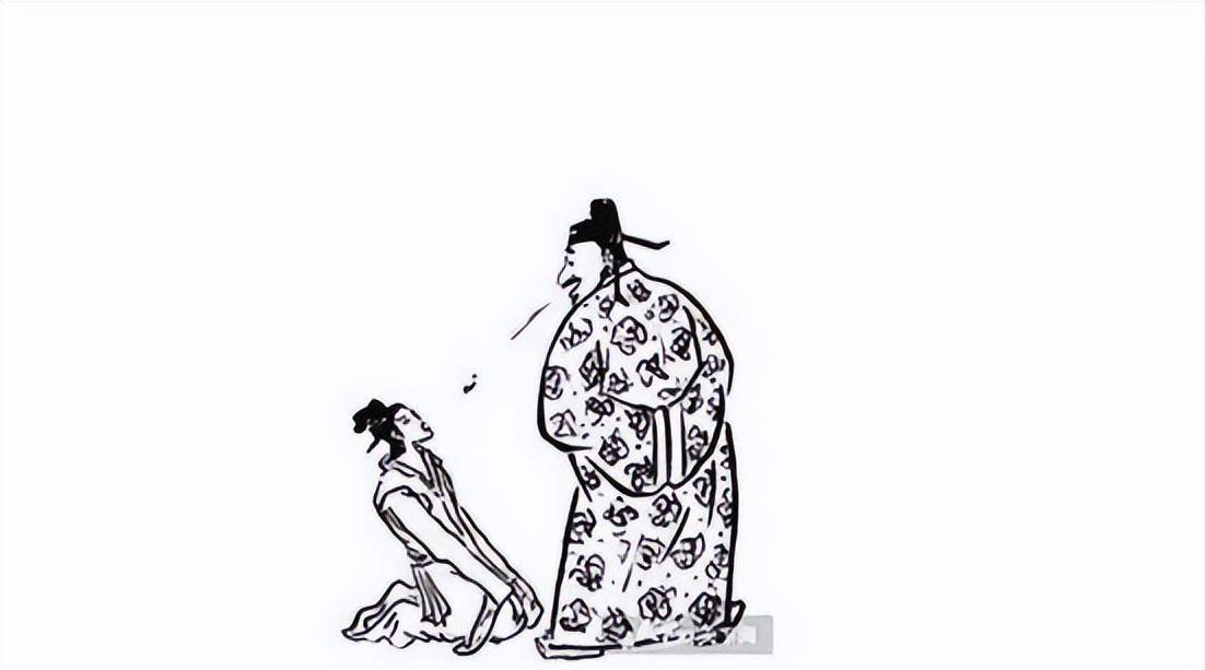 跪着的古代人简笔画图片