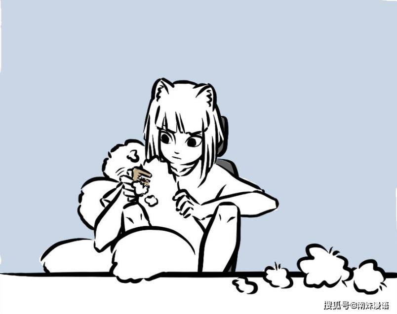 非人哉:九月上班发展新副业,戳狐毛毡被发现,老肚好奇玩漏气了_尾巴