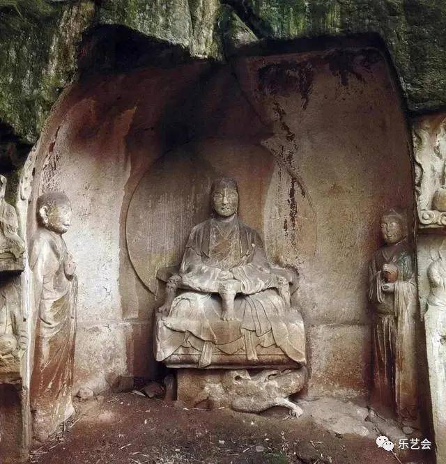 江津石佛寺南宋石窟,摩崖造像石西侧,石龛左壁铭文:符阳处士*清绍兴