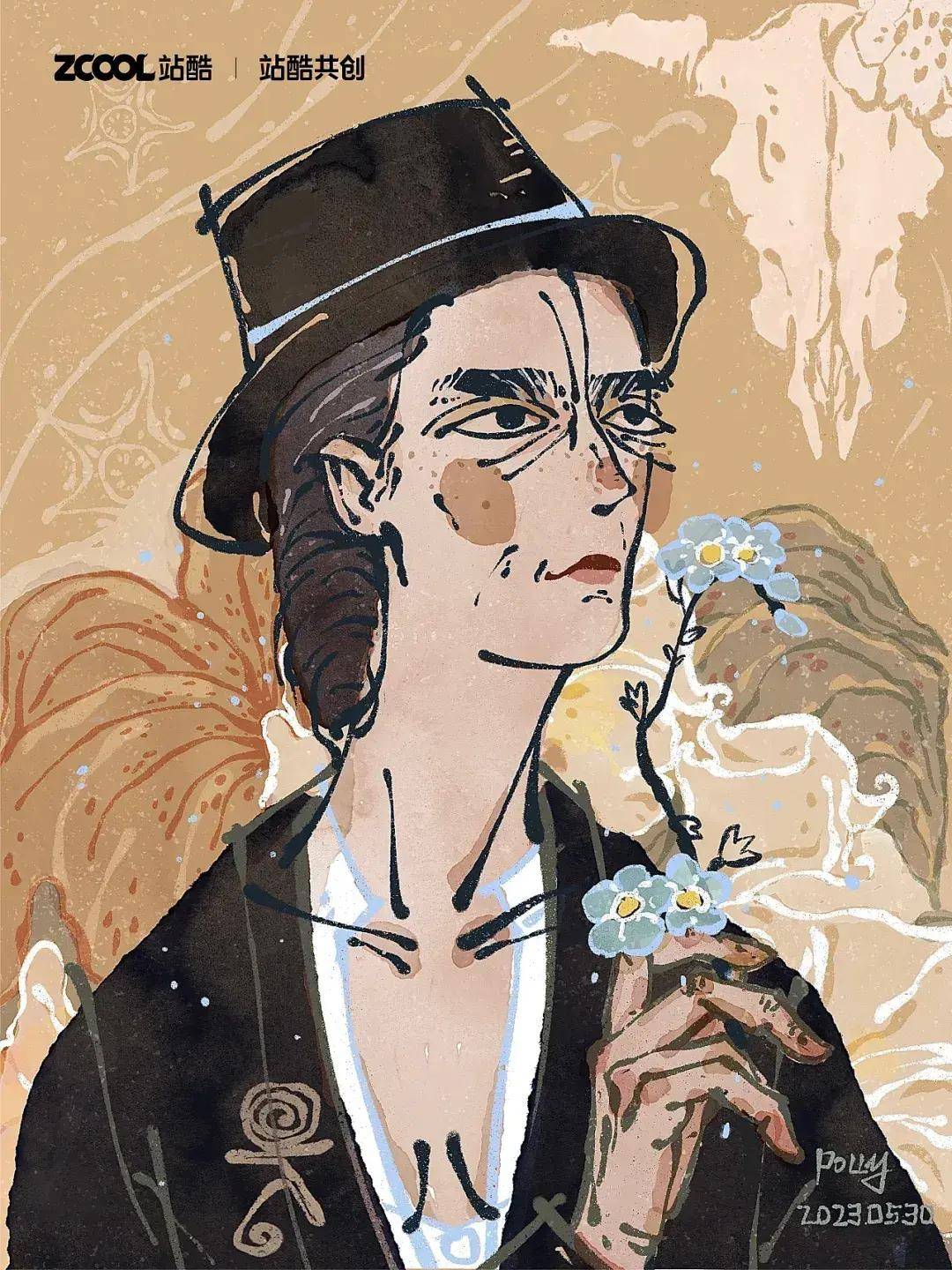 站酷平台设计师:polly波栗《世界名画在现代》站酷平台插画师:画画的