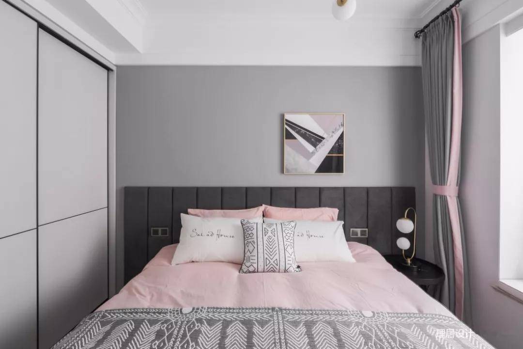 卧室墙面刷灰色漆,简约舒适,又有气质!