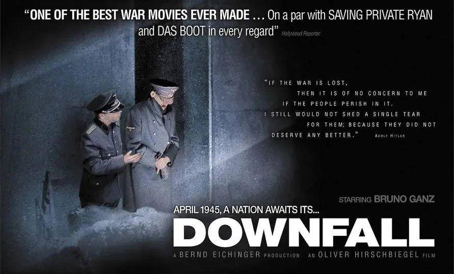 《帝国的毁灭》海报影片原本正式上映时是155分钟版本,后来又出了一个