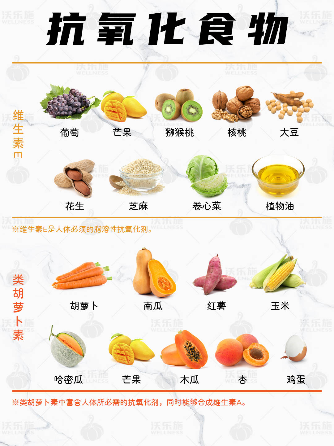 【抗氧化食物】主食碳水类,肉类,蔬菜类,水果类,健康零食类,健康饮料