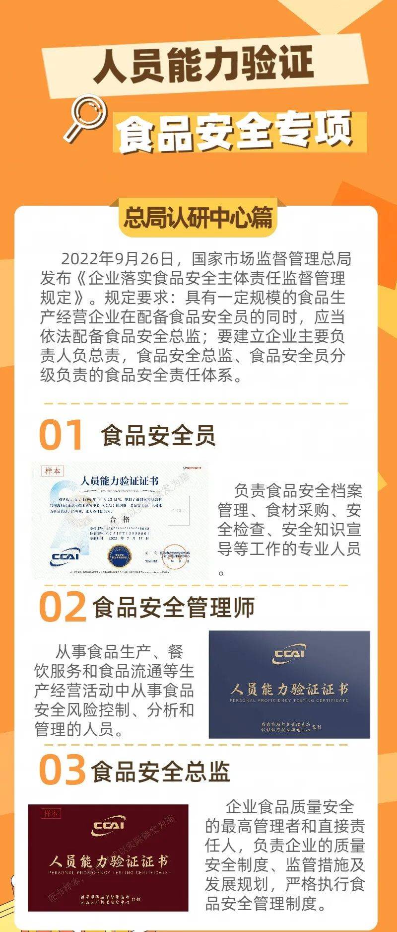 报考国家市场监督管理总局认研中心食品安全管理师考试需要什么条件