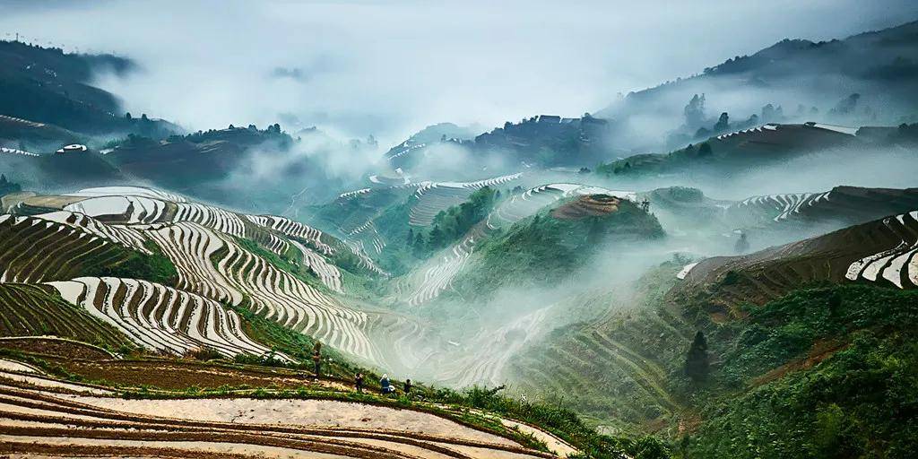 广西桂林镜面龙脊,秀美漓江,阳朔美景,山水田园风光人文摄影训练营