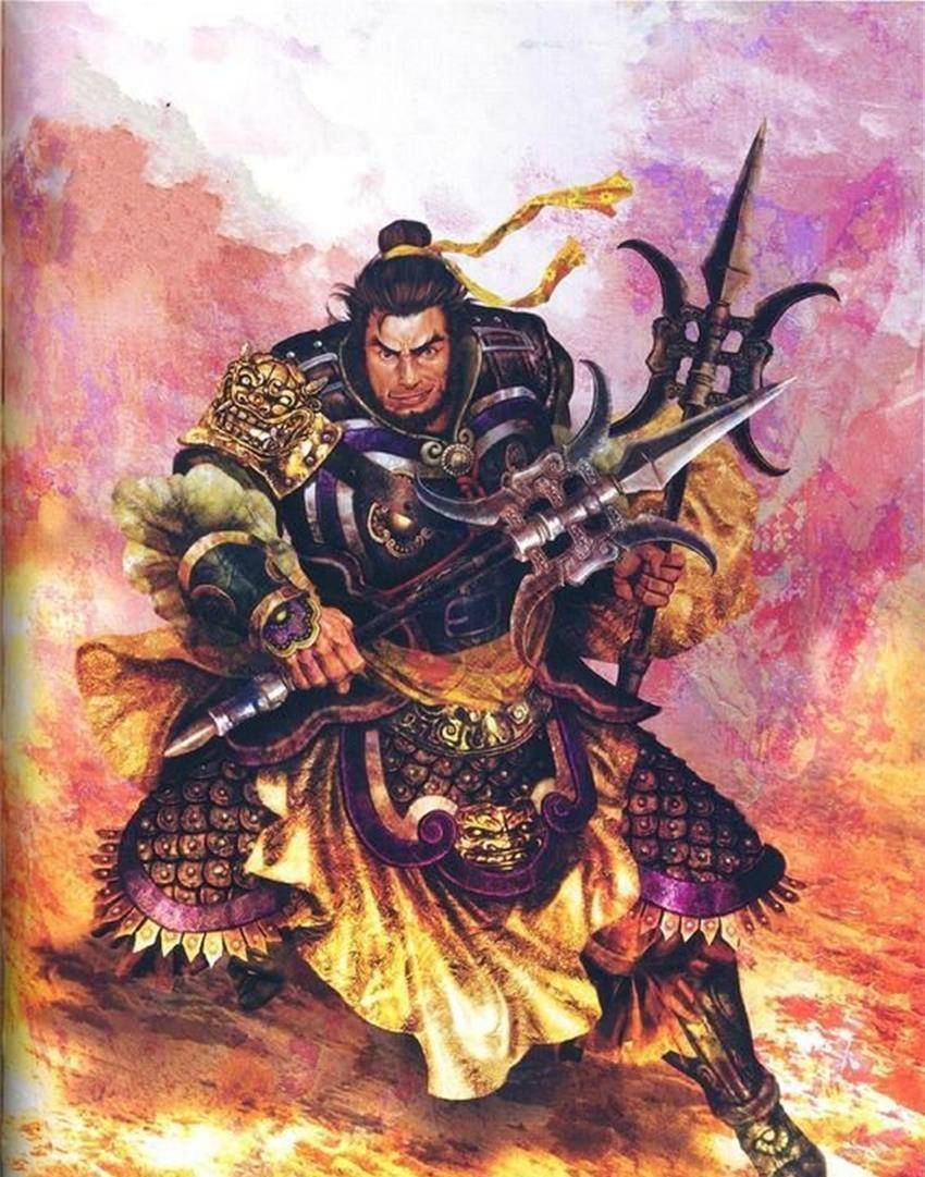 三国一猛将,兵器八十斤,一击断敌十余矛,大败吕布,临死杀数人