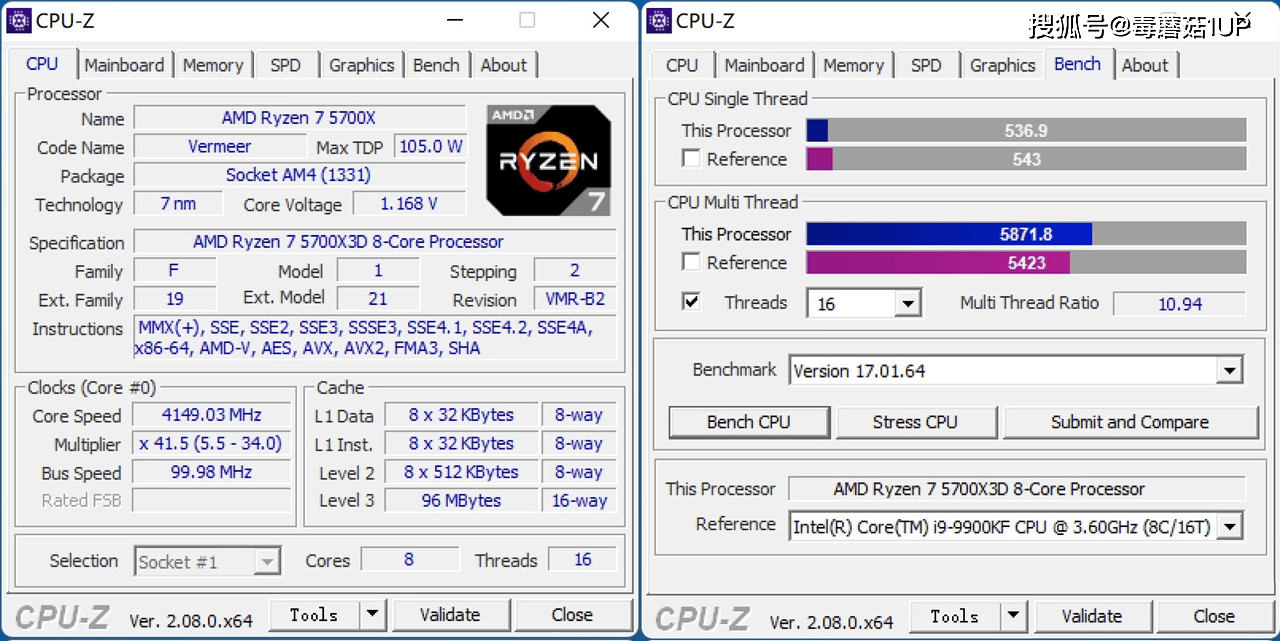 4ghz,从cpu-z跑分来看,单核性能超过700分,多核性能逼近4100分,毕竟