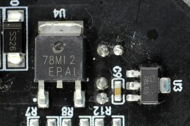 四颗mos管型号均为ncep40t17a,来自新功率,耐压40v,用于逆变升压.