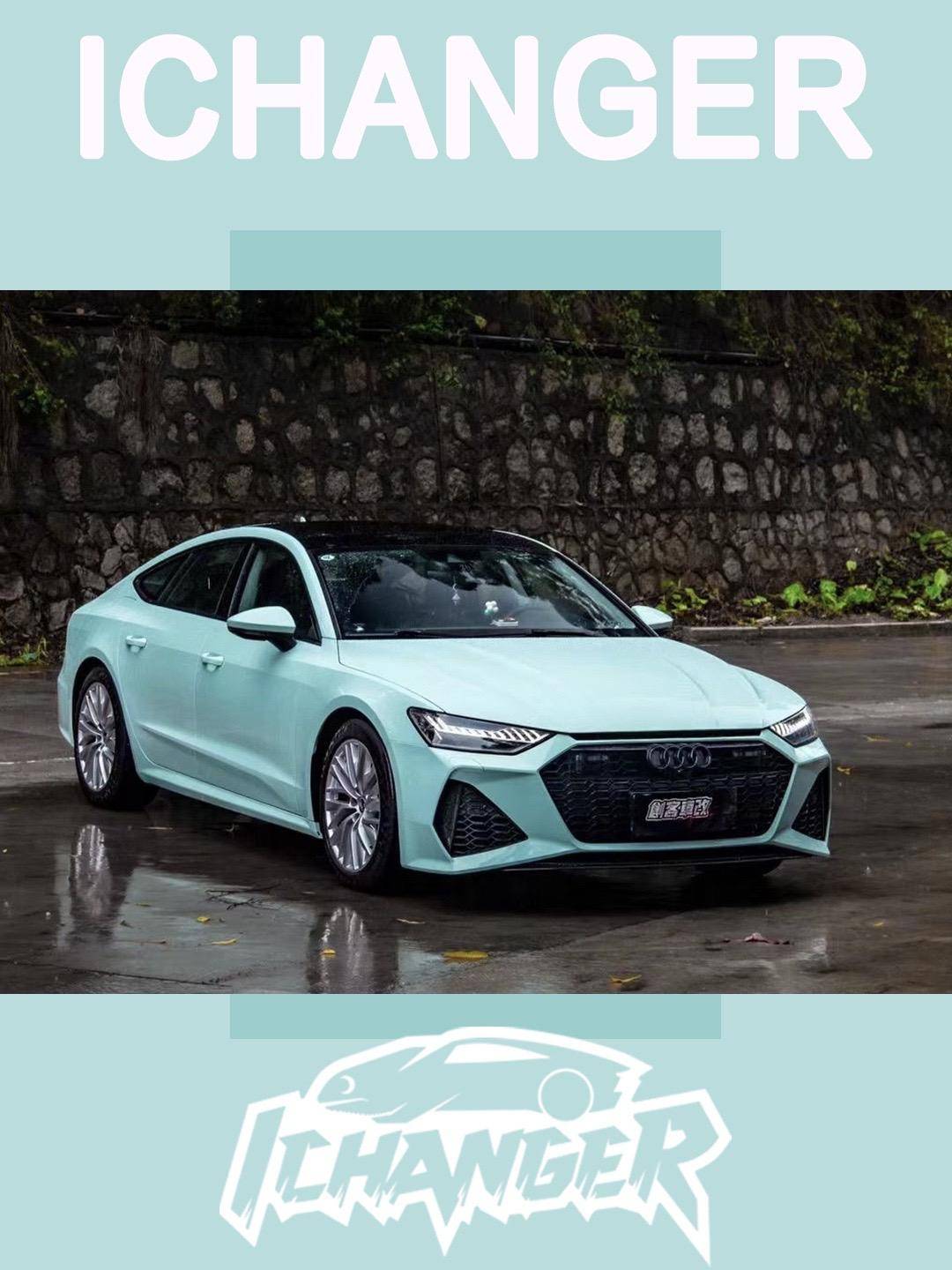 icr-奥迪a7奶油薄荷绿改色膜,优雅与清新的完美交融