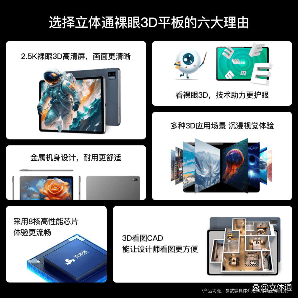 3d视界立体呈现 lititong立体通ai裸眼3d轻薄平板震撼